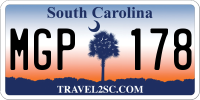 SC license plate MGP178