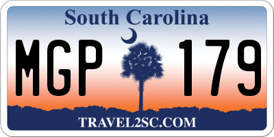 SC license plate MGP179
