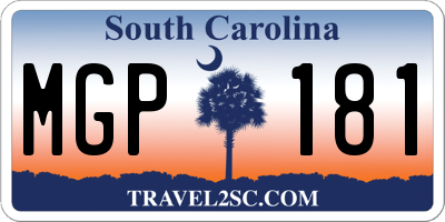 SC license plate MGP181