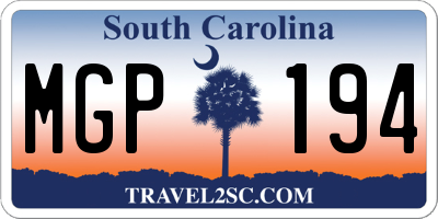 SC license plate MGP194