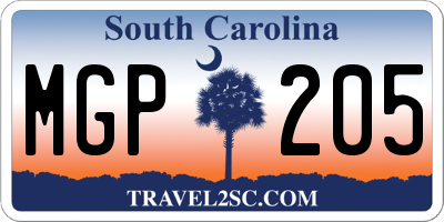SC license plate MGP205