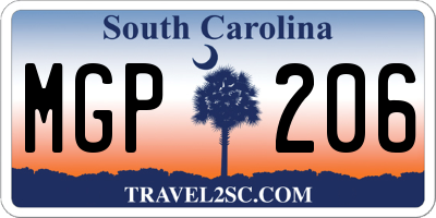 SC license plate MGP206