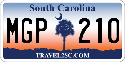 SC license plate MGP210