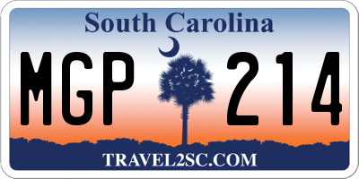 SC license plate MGP214
