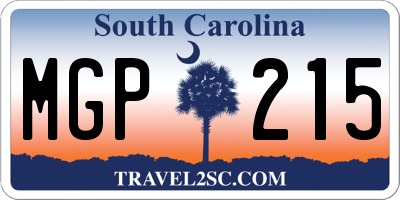 SC license plate MGP215