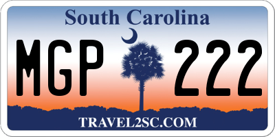 SC license plate MGP222