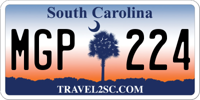 SC license plate MGP224