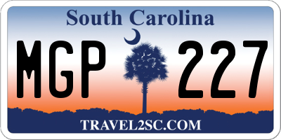 SC license plate MGP227