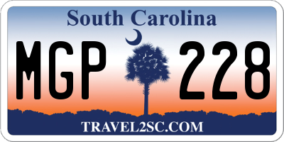 SC license plate MGP228