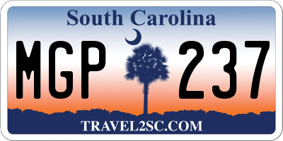 SC license plate MGP237