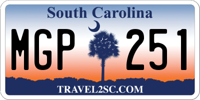 SC license plate MGP251