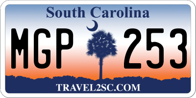 SC license plate MGP253