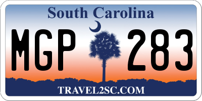 SC license plate MGP283