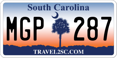 SC license plate MGP287