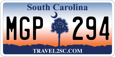 SC license plate MGP294