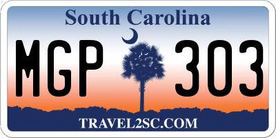 SC license plate MGP303