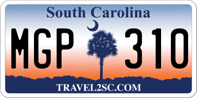 SC license plate MGP310