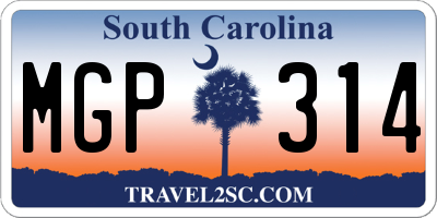 SC license plate MGP314