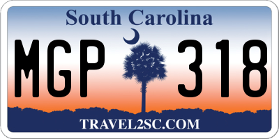 SC license plate MGP318
