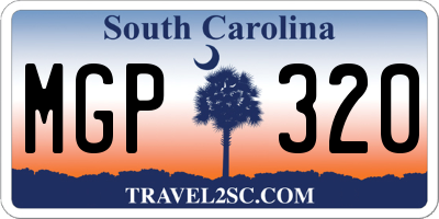SC license plate MGP320