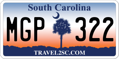 SC license plate MGP322