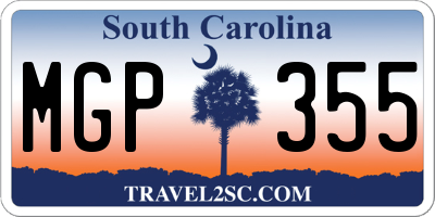 SC license plate MGP355