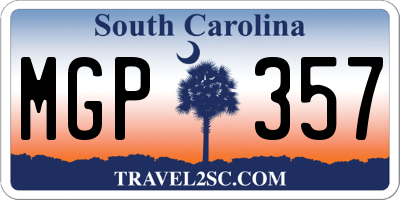 SC license plate MGP357