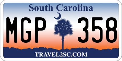 SC license plate MGP358