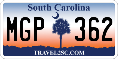 SC license plate MGP362