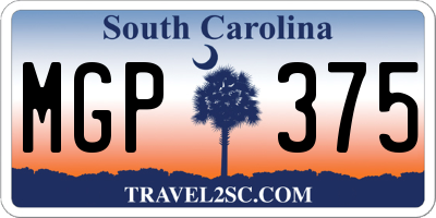SC license plate MGP375
