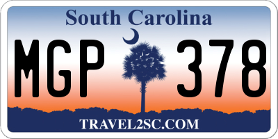 SC license plate MGP378