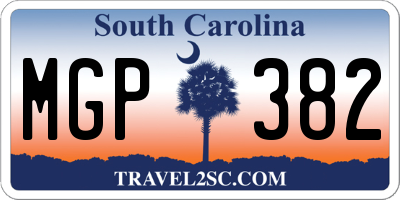 SC license plate MGP382