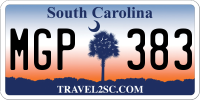 SC license plate MGP383