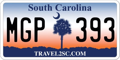 SC license plate MGP393