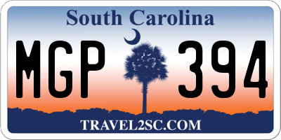 SC license plate MGP394