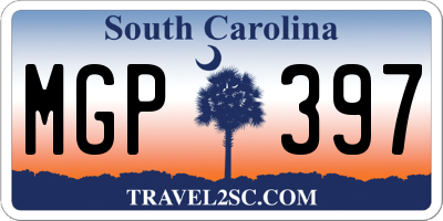 SC license plate MGP397