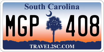 SC license plate MGP408