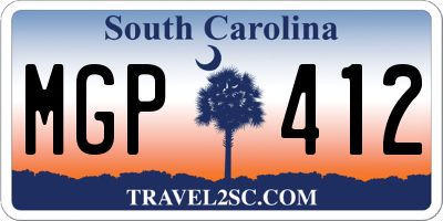 SC license plate MGP412