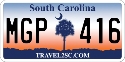 SC license plate MGP416