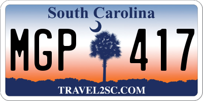 SC license plate MGP417