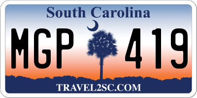 SC license plate MGP419