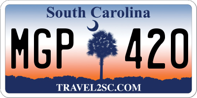 SC license plate MGP420