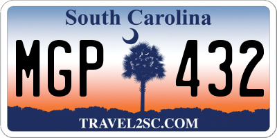 SC license plate MGP432