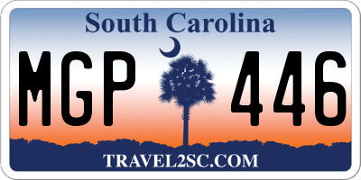 SC license plate MGP446