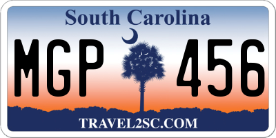 SC license plate MGP456