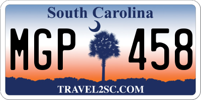 SC license plate MGP458