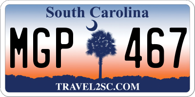 SC license plate MGP467