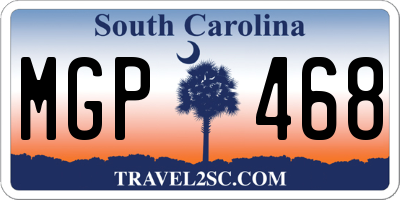 SC license plate MGP468