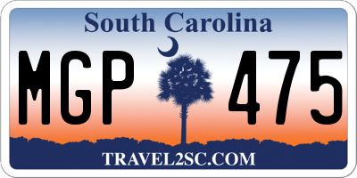 SC license plate MGP475