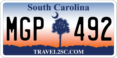 SC license plate MGP492